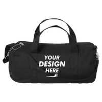 Liberty Bags Canvas Duffel Bag, Black, Front view, Mockup