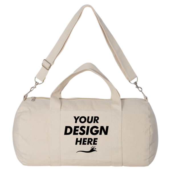 Liberty Bags Canvas Duffel Bag, Natural, Front view, Mockup