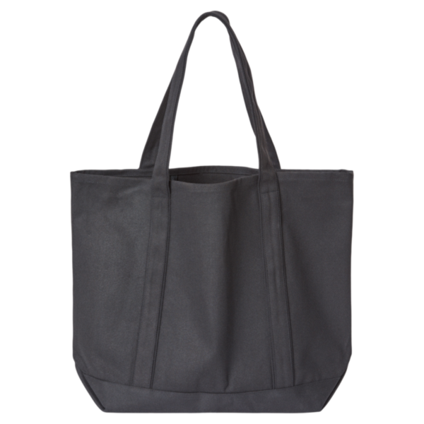 Liberty Bags Carmel Classic XL Cotton Canvas Resort Tote, Black / Black, Back view