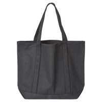 Liberty Bags Carmel Classic XL Cotton Canvas Resort Tote, Black / Black, Back view