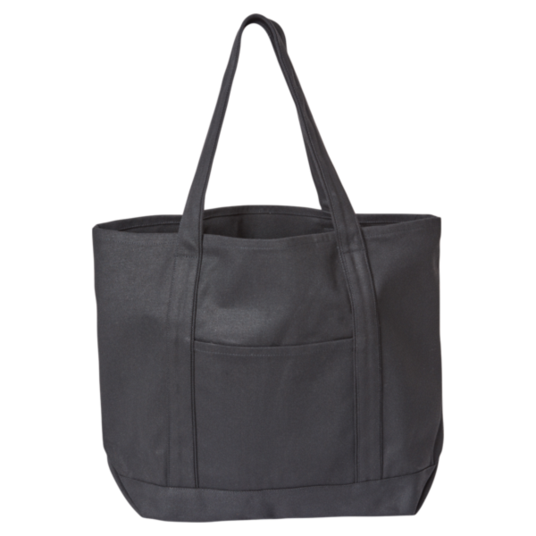 Liberty Bags Carmel Classic XL Cotton Canvas Resort Tote, Black / Black, Front view