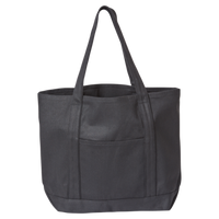 Liberty Bags Carmel Classic XL Cotton Canvas Resort Tote, Black / Black, Front view