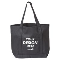 Liberty Bags Carmel Classic XL Cotton Canvas Resort Tote, Black / Black, Front view, Mockup
