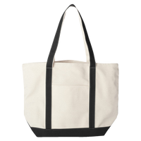 Liberty Bags Carmel Classic XL Cotton Canvas Resort Tote, Natural / Black, Front view