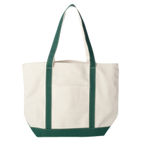 Liberty Bags Carmel Classic XL Cotton Canvas Resort Tote, Natural / Forest, Back view