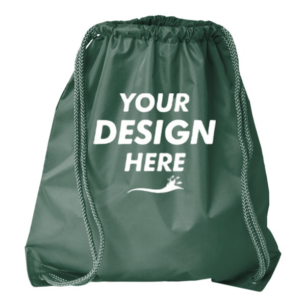 Liberty Bags Drawstring Pack with DUROcord, Forest, Front view, Mockup