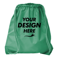 Liberty Bags Drawstring Pack with DUROcord, Kelly, Front view, Mockup