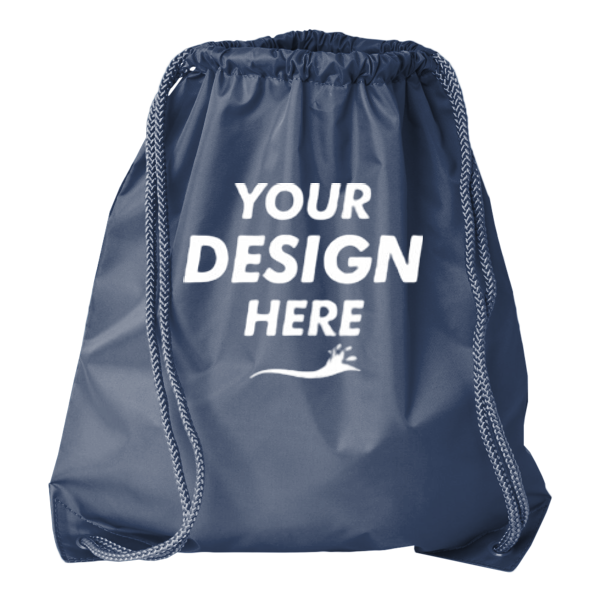 Liberty Bags Drawstring Pack with DUROcord, Navy, Front view, Mockup