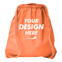 Liberty Bags Drawstring Pack with DUROcord, Orange, Front view, Mockup
