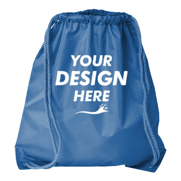 Liberty Bags Drawstring Pack with DUROcord, Royal, Front view, Mockup