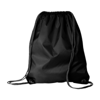Liberty Bags Large Drawstring Pack with DUROcord, Black, Front view