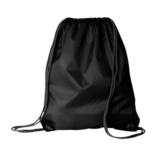 Liberty Bags Large Drawstring Pack with DUROcord, Black, Front view