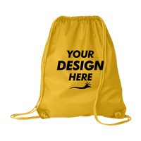 Liberty Bags Large Drawstring Pack with DUROcord, Bright Yellow, Front view, Mockup