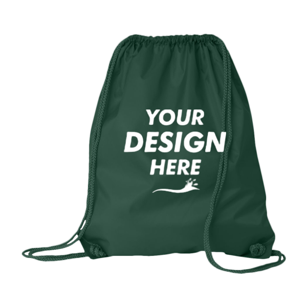 Liberty Bags Large Drawstring Pack with DUROcord, Forest, Front view, Mockup