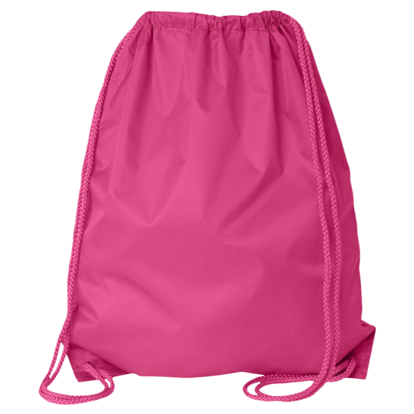 Liberty Bags Large Drawstring Pack with DUROcord, Hot Pink, Back view