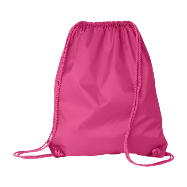 Liberty Bags Large Drawstring Pack with DUROcord, Hot Pink, Front view