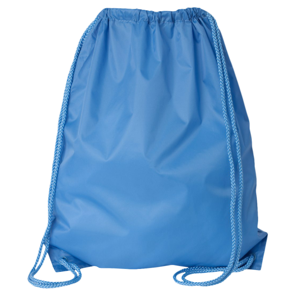 Liberty Bags Large Drawstring Pack with DUROcord, Light Blue, Back view