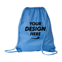 Liberty Bags Large Drawstring Pack with DUROcord, Light Blue, Front view, Mockup