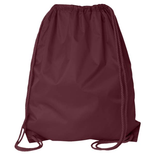 Liberty Bags Large Drawstring Pack with DUROcord, Maroon, Back view
