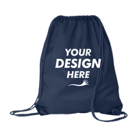 Liberty Bags Large Drawstring Pack with DUROcord, Navy, Front view, Mockup