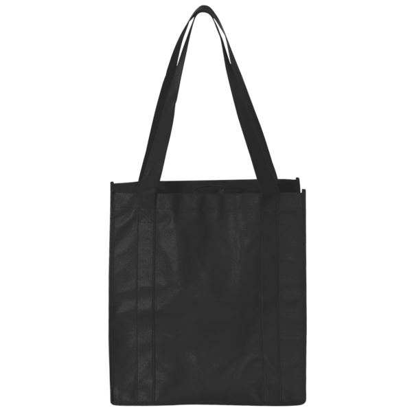 Liberty Bags Non-Woven Reusable Shopping Bag, Black, Front view