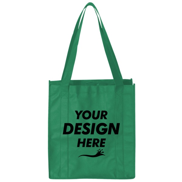 Liberty Bags Non-Woven Reusable Shopping Bag, Green, Front view, Mockup