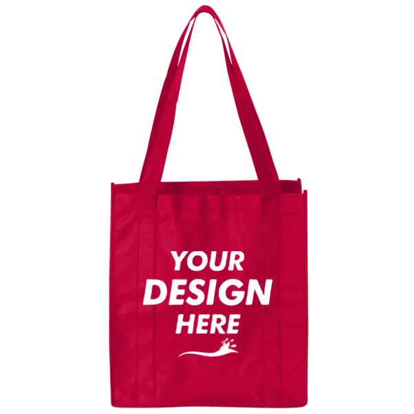 Liberty Bags Non-Woven Reusable Shopping Bag, Red, Front view, Mockup