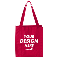 Liberty Bags Non-Woven Reusable Shopping Bag, Red, Front view, Mockup