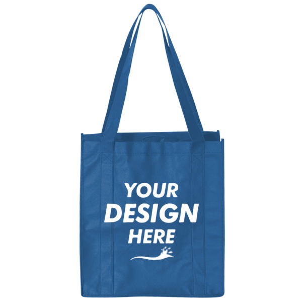 Liberty Bags Non-Woven Reusable Shopping Bag, Royal, Front view, Mockup
