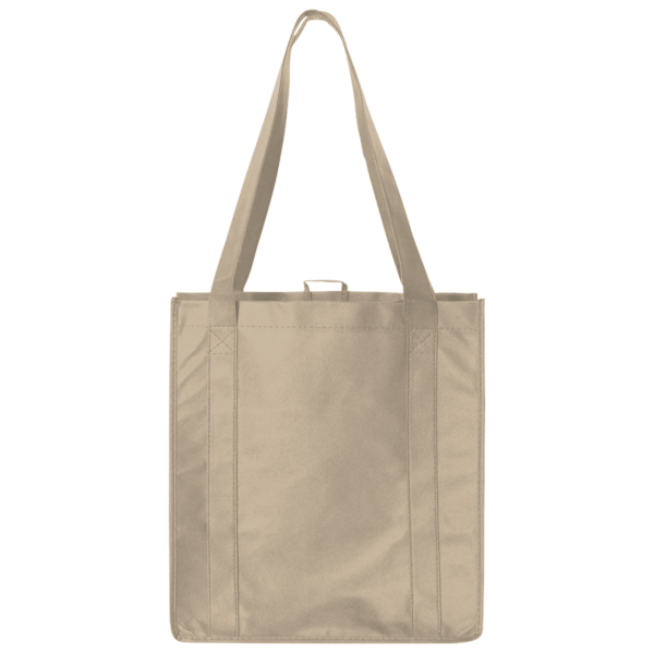 Liberty Bags Non-Woven Reusable Shopping Bag, Tan, Back view