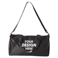 Liberty Bags Recycled 18” Small Duffel Bag, Black, Front view, Mockup