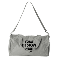 Liberty Bags Recycled 18” Small Duffel Bag, Grey, Front view, Mockup