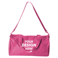 Liberty Bags Recycled 18” Small Duffel Bag, Hot Pink, Front view, Mockup