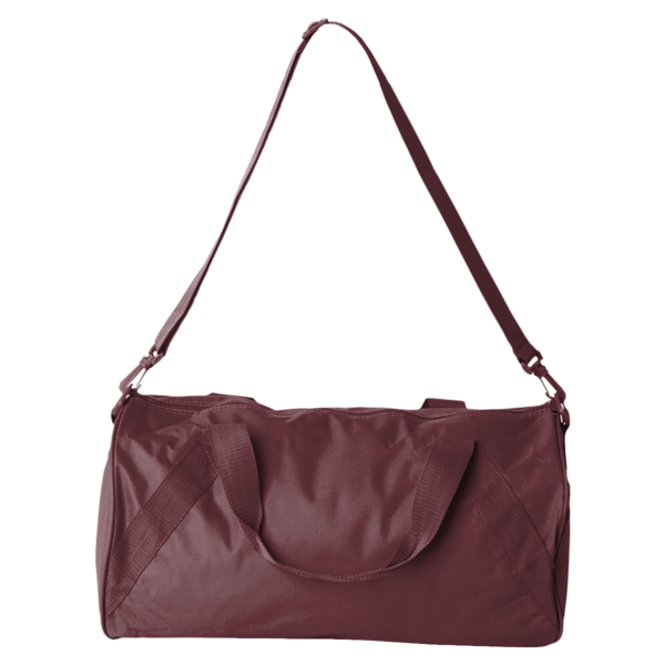 Liberty Bags Recycled 18” Small Duffel Bag, Maroon, Front view