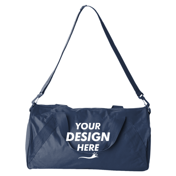 Liberty Bags Recycled 18” Small Duffel Bag, Navy, Front view, Mockup