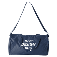 Liberty Bags Recycled 18” Small Duffel Bag, Navy, Front view, Mockup