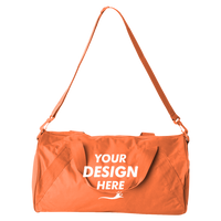 Liberty Bags Recycled 18” Small Duffel Bag, Orange, Front view, Mockup