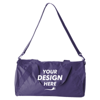Liberty Bags Recycled 18” Small Duffel Bag, Purple, Front view, Mockup