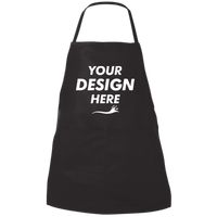 Liberty Bags Two-Pocket Butcher Apron, Black, Front view, Mockup
