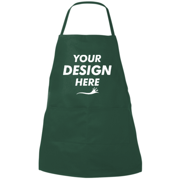 Liberty Bags Two-Pocket Butcher Apron, Forest, Front view, Mockup