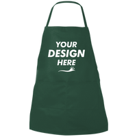 Liberty Bags Two-Pocket Butcher Apron, Forest, Front view, Mockup