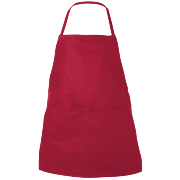 Liberty Bags Two-Pocket Butcher Apron, Red, Front view