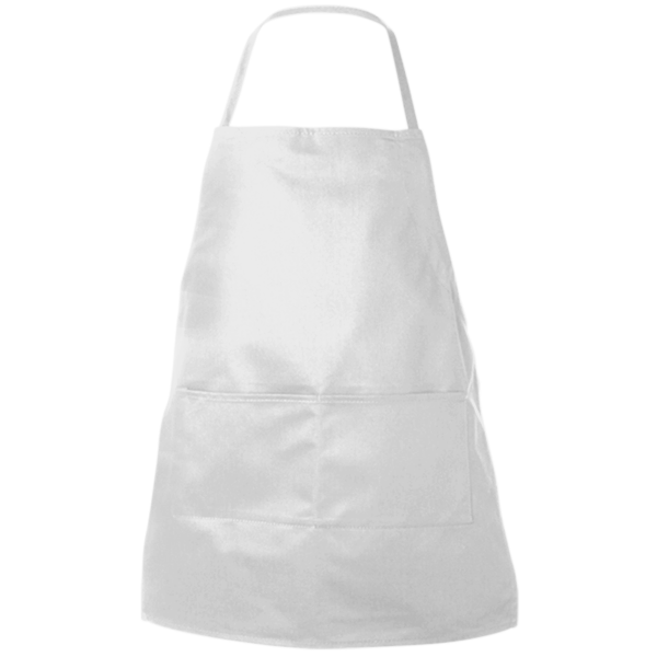 Liberty Bags Two-Pocket Butcher Apron, White, Front view