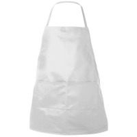 Liberty Bags Two-Pocket Butcher Apron, White, Front view