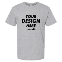 M&O Men's Gold Soft Touch T-Shirt, Athletic Grey, Front view, Mockup
