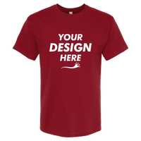 M&O Men's Gold Soft Touch T-Shirt, Cardinal Red, Front view, Mockup