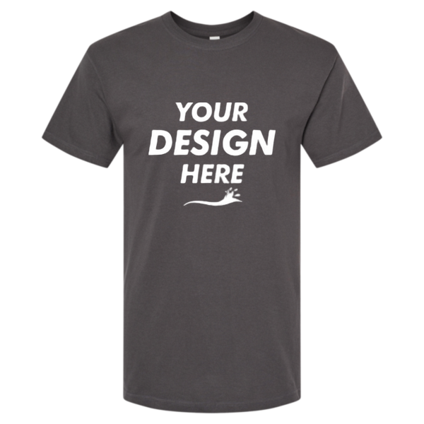 M&O Men's Gold Soft Touch T-Shirt, Charcoal, Front view, Mockup