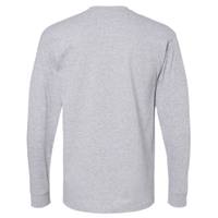 M&O Unisex Gold Soft Touch Long Sleeve T-Shirt, Athletic Grey, Back view