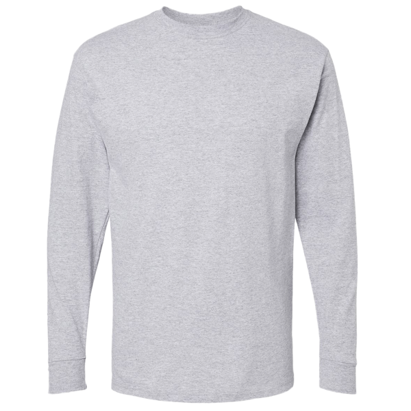 M&O Unisex Gold Soft Touch Long Sleeve T-Shirt, Athletic Grey, Front view
