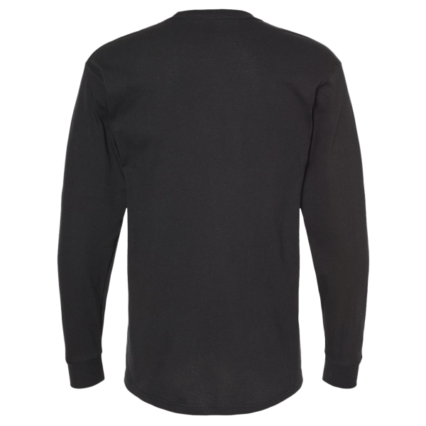 M&O Unisex Gold Soft Touch Long Sleeve T-Shirt, Black, Back view